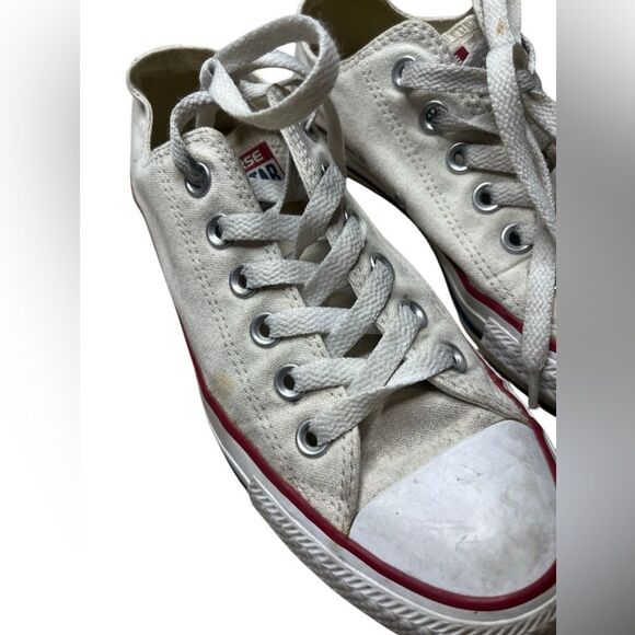 Converse White Canvas Low top Sneakers Size 7 - Picture 10 of 10